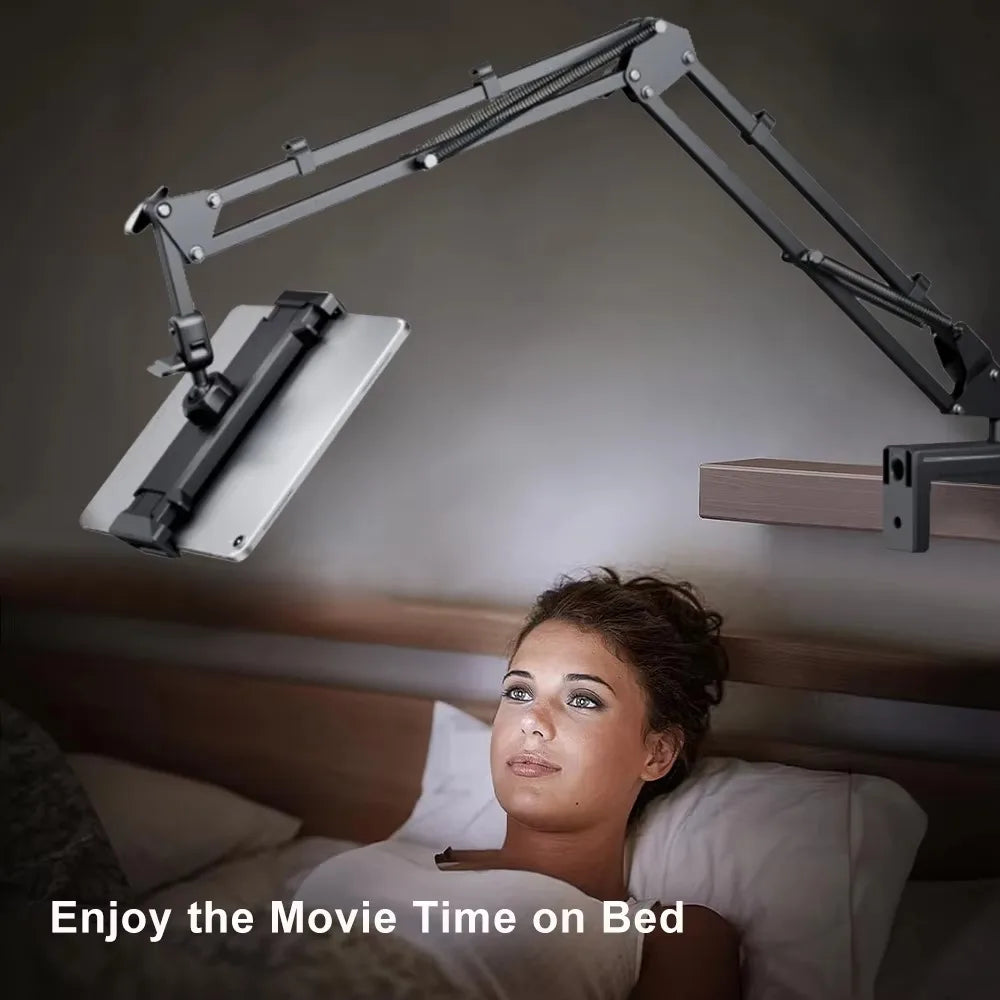 Support Tablette & Téléphone pour Lit - Bras Orientable 360°