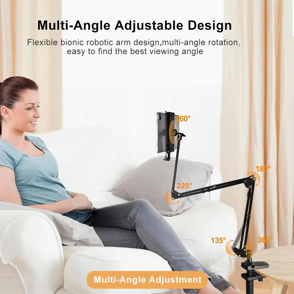 Support Tablette & Téléphone pour Lit - Bras Orientable 360°