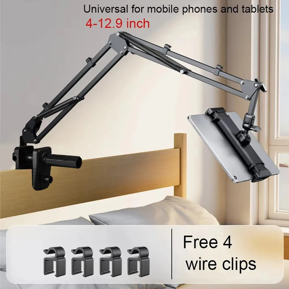 Support Tablette & Téléphone pour Lit - Bras Orientable 360°