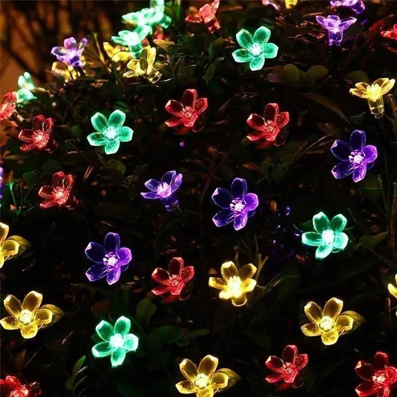 Guirlande Lumineuse Solaire à Fleurs LED