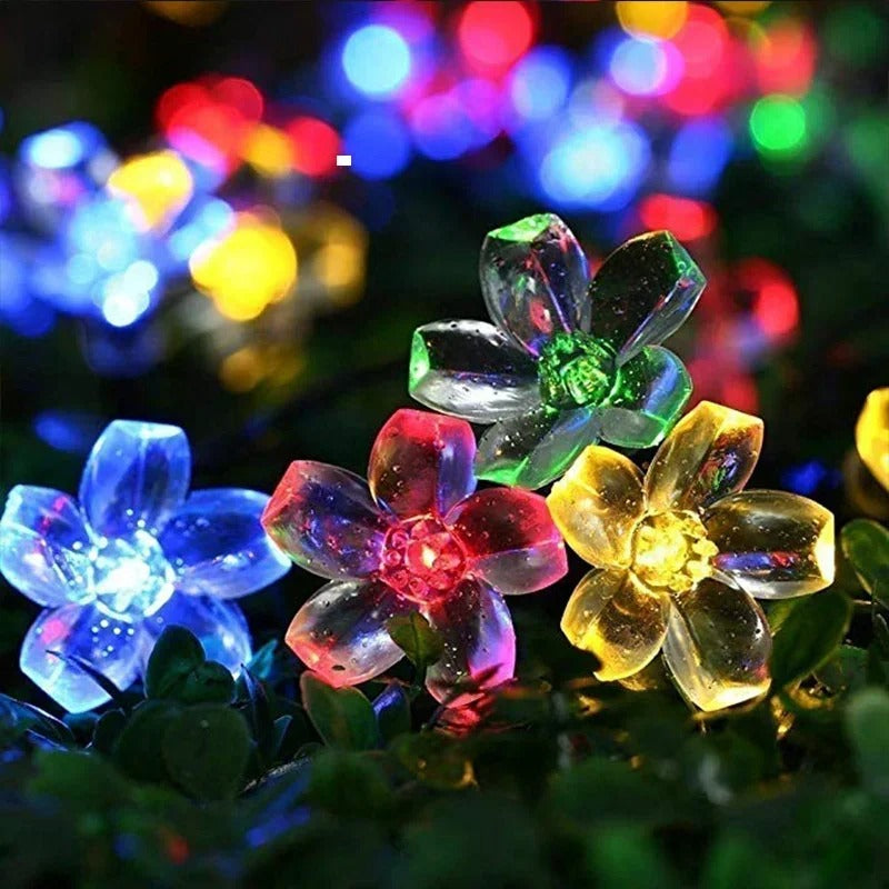 Guirlande Lumineuse Solaire à Fleurs LED