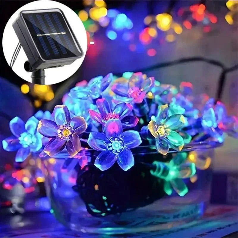 Guirlande Lumineuse Solaire à Fleurs LED