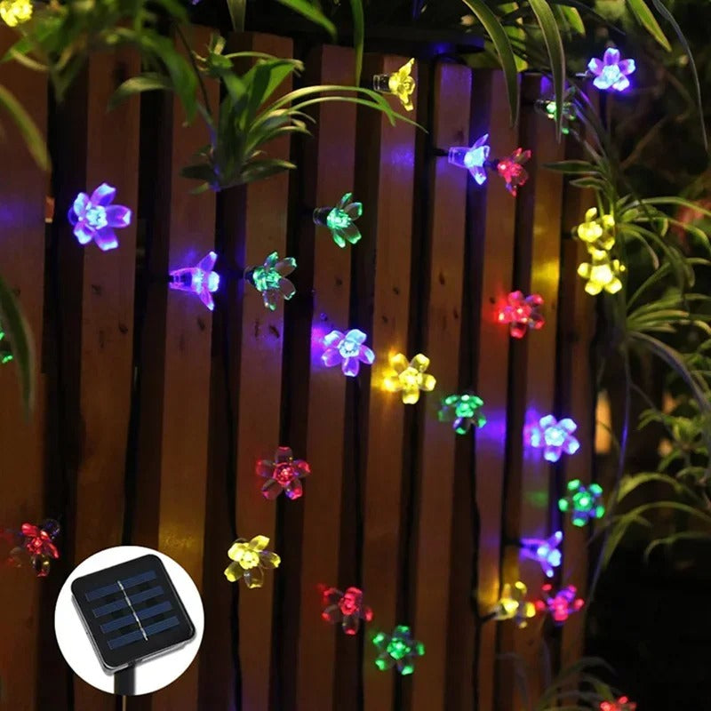 Guirlande Lumineuse Solaire à Fleurs LED